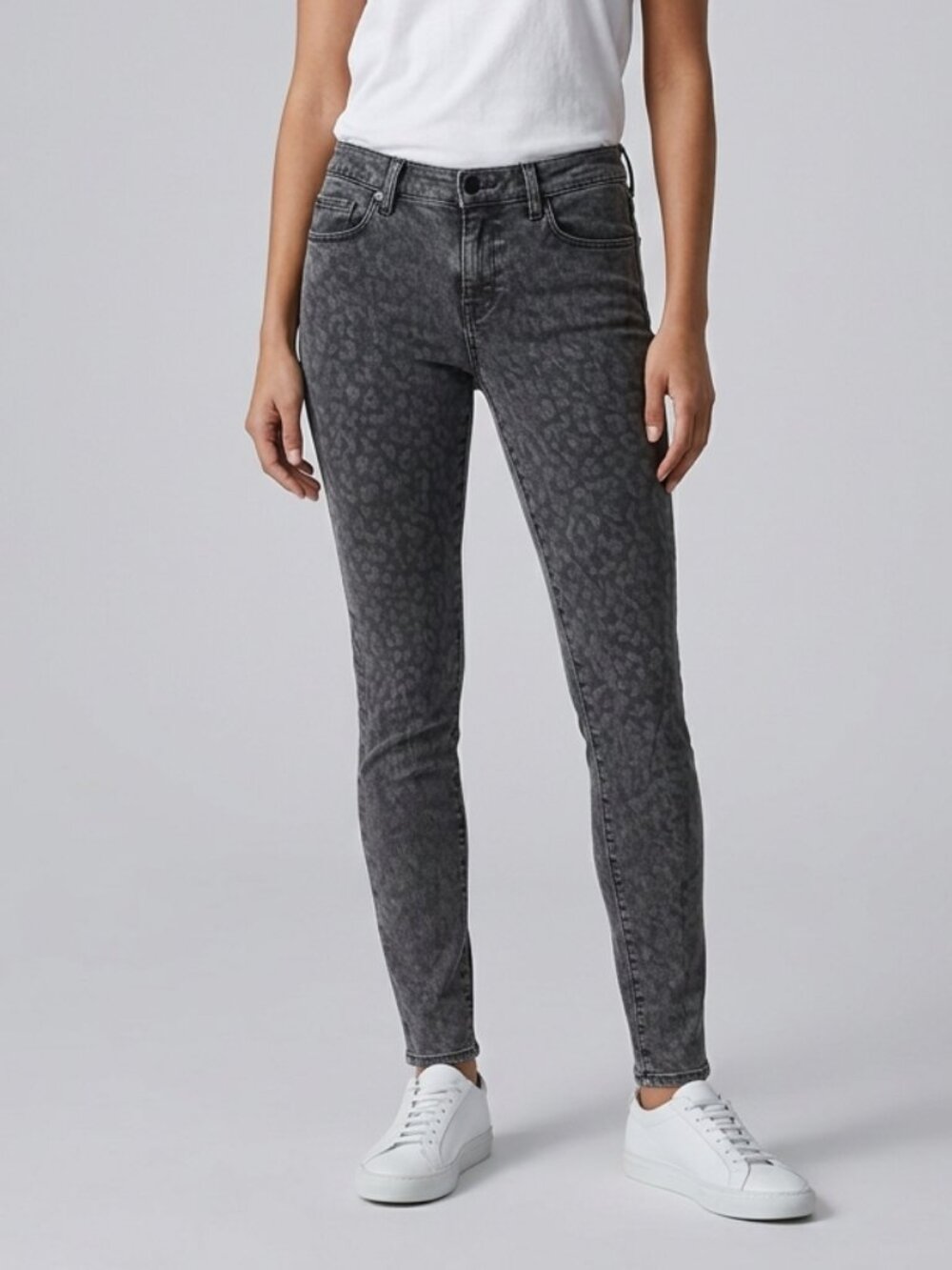 J Brand Leopard Print Black Skinny Jeans